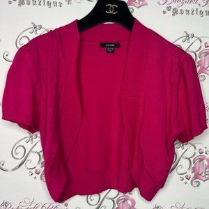 Majora shrug cardigan open flowy bright pink y2k retro 2000s tshirt sweater